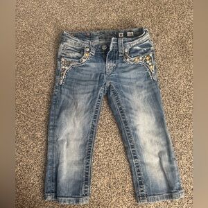 Miss Me Stylish Embellished Kids Cropped Jeans